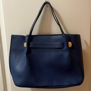 Daniella Ortiz blue leather handbag